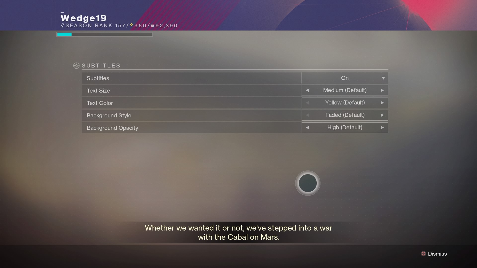 Incredible Destiny 2 Easter Egg in the Accessibility Settings