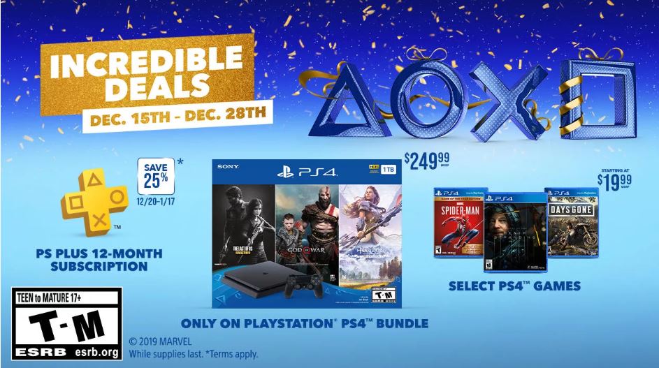 PlayStation Holiday Deals Include Savings on PS Plus and PS4 Games