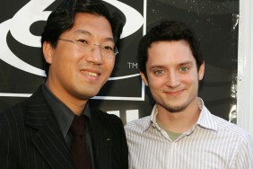 Sonic co-creator Yuji Naka (left) with Elijah Wood