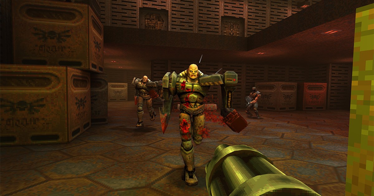 A closer look at Quake II's eight-way local multiplayer split screen mode