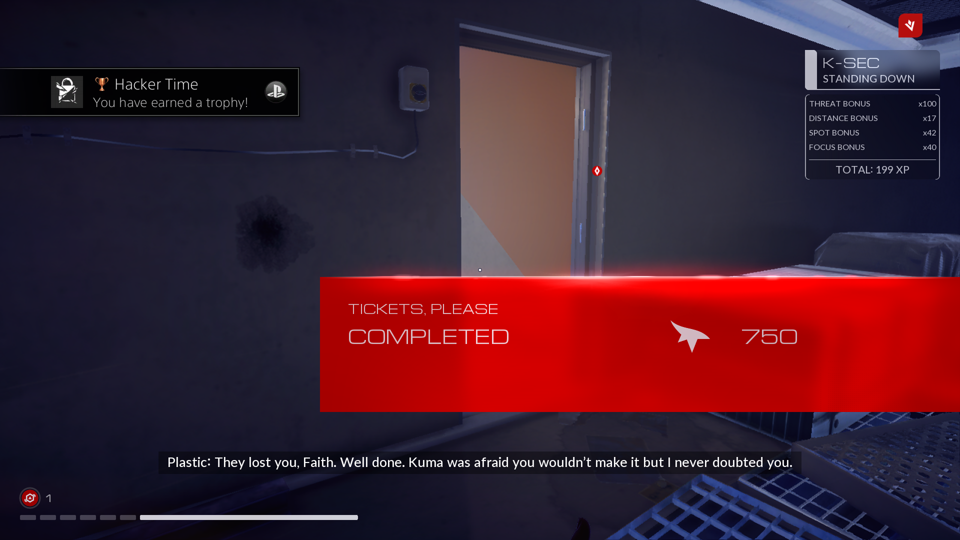 Mirror's Edge Catalyst] #348. An old one on my backlog. Wanted to get it  done in case of the servers actually going down. Fun game, but collectibles  were a huge pain! 